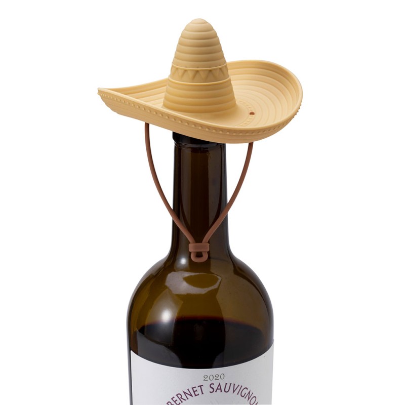 Bouchon à vin en silicone - En forme de sombrero - Pour garder le vin frais  - Accessoires de vin mignons - Gadgets de cuisine amusants - Bouchon de  bouteille El Corko
