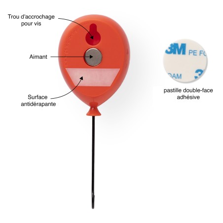 Balloongers - 3 mini-patères ballon de baudruche