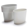 Slim Pot gris - Pot de fleur oval avec soucoupe intégrée