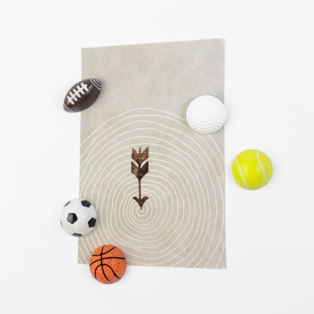 5 Aimants Sport - golf - foot - rugby - tennis - basket