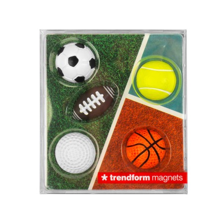 5 Aimants Sport - golf - foot - rugby - tennis - basket