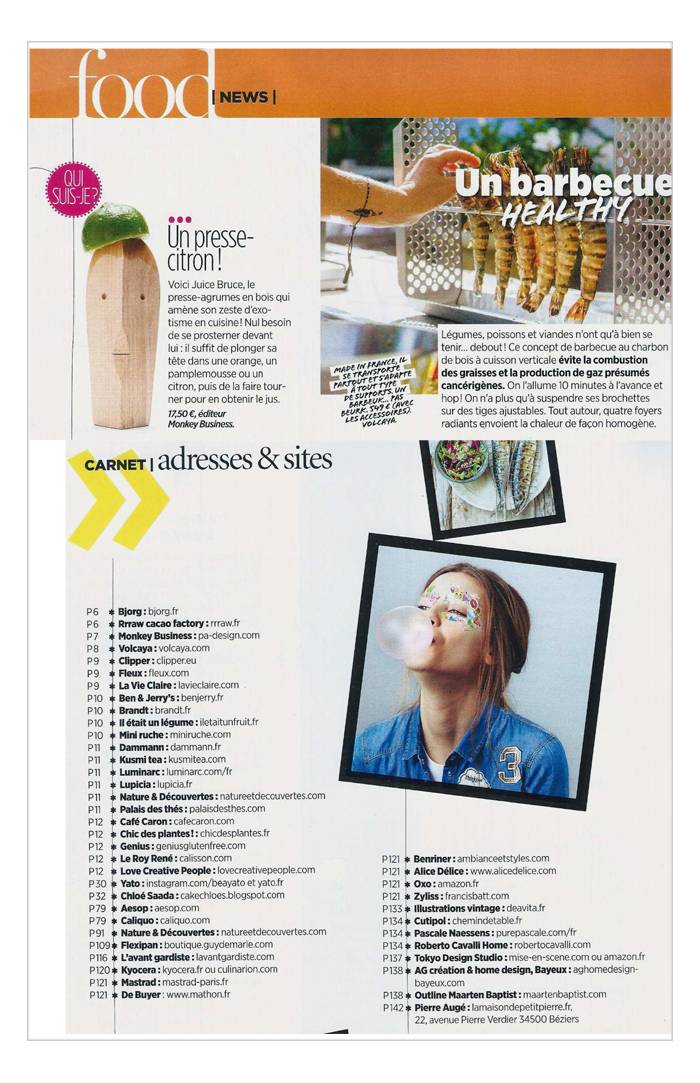 PA Design Vital food Juin Juillet Aout 2018 Presse citron Juice Bruce Pa Design Bois naturel | Made In